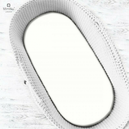 Lenjerii, baldachine, aparatoare - Cearceaf cu elastic pentru landou, carucior si cosulet, 80x35 cm, Din Jerseu, Material certificat Oeko Tex Standard 100, Alb
