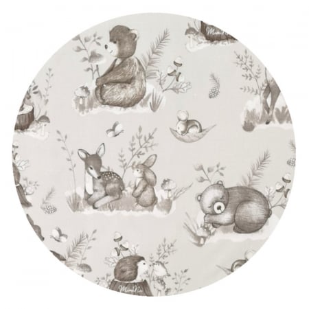 Cearceaf cu elastic pentru landou, carucior si cosulet, Dimensiune 80x35 cm, Din bumbac , Calm Forest Beige [1]