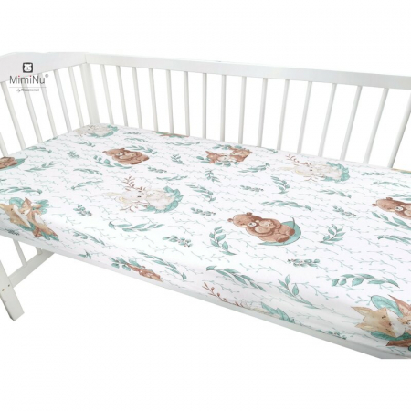 Cearceaf cu elastic pentru patut 120X60 cm, Din bumbac , Lulu Natural [2]