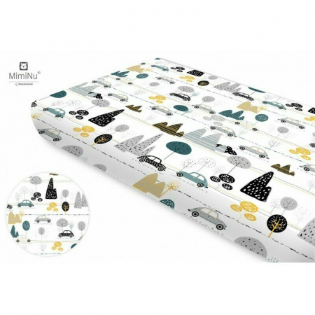 Cearceaf cu elastic pentru patut 140X70 cm, Din bumbac , Childrens Journey Grey [1]