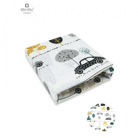 Lenjerii, baldachine, aparatoare - Cearceaf cu elastic pentru patut 140X70 cm, Din bumbac , Childrens Journey Grey