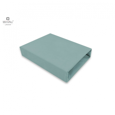 Lenjerii, baldachine, aparatoare - Miminu - Cearceaf cu elastic pentru patut leagan sau patut co-sleeper, Dimensiune 90x40 cm, Din bumbac certificat Oeko Tex Standard 100, Colectia Royal, Nepal Green
