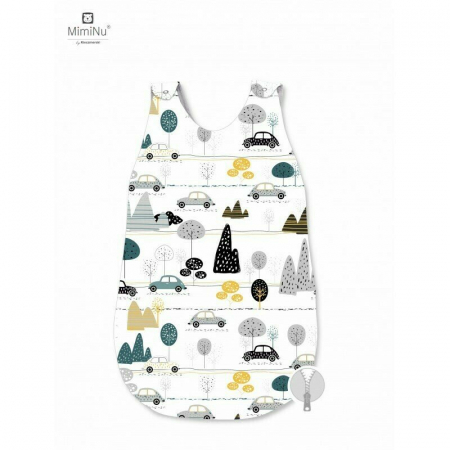 Saci de dormit copii - Sac de dormit pentru bebelusi, Din bumbac , Cu fermoar lateral, capse pe umar, 70 cm, 0 - 6 luni, Childrens Journey Grey