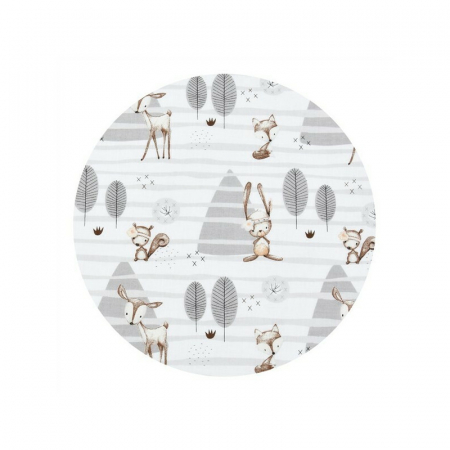 MimiNu - Set lenjerie patut cu 6 piese, Cu pilota si perna, Cu doua aparatori laterale, Din bumbac certificat Oeko Tex Standard 100, Pentru patut 120x60 cm, Forest [2]
