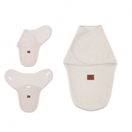 Saltele si accesorii infasat - MimiNu - Sistem de infasare bebe, 0 - 3 luni, Din tesatura thermofrotte, Powder Pink
