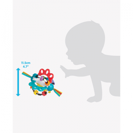 Minge cu activitati pentru bebelusi, Cu diferite texturi si suprafete, 11.5 cm, Explore-a-Ball, Playgro [4]