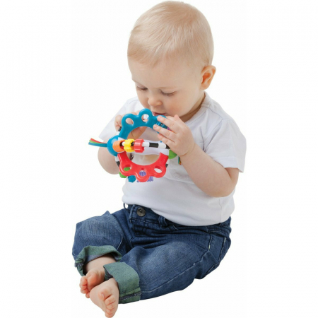 Minge cu activitati pentru bebelusi, Cu diferite texturi si suprafete, 11.5 cm, Explore-a-Ball, Playgro [1]