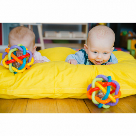 Minge cu activitati, Playgro, Pentru bebelusi, Cu zornaitoare, Dimensiune mare, Bendy Ball [3]