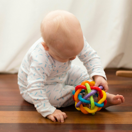 Minge cu activitati, Playgro, Pentru bebelusi, Cu zornaitoare, Dimensiune mare, Bendy Ball [1]