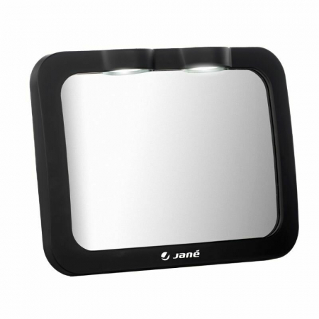 Oglinda auto, Jane, Pentru masina, Cu iluminare LED, Include telecomanda pentru pornire si oprire usoara, Din sticla rezistenta la spargere, 28 x 7 x 20 cm, Black [2]