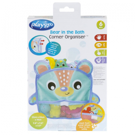 Organizator de baie, Playgro, Pentru jucarii, Cu ventuze, Rezistent la apa si mucegai, Inchidere prin velcro, 6 luni+, Bear, Multicolor [9]