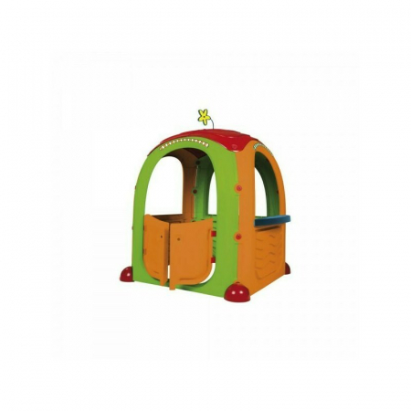 Casute copii - Paradiso Toys - Casuta de joaca pentru copii Cocoon Playhouse din plastic cu 3 autocolante supermarket bucatarie si atelier