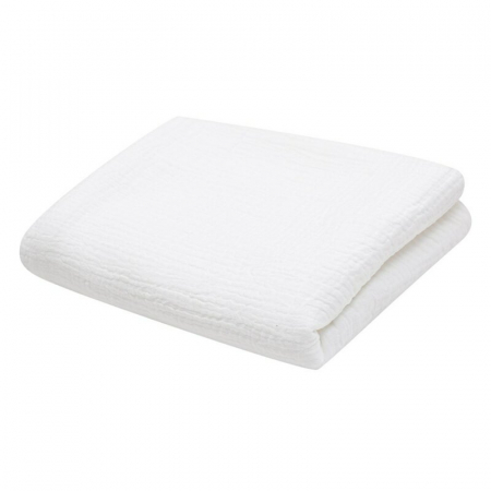 Lenjerii, baldachine, aparatoare - Paturica bebe, New Baby, 70x100 cm, Din muselina, 100% bumbac certificat Oeko Tex Standard 100, Alb