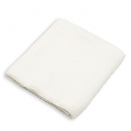 Camera copilului - Paturica moale bebe, New Baby, Cu multiple intrebuintari, 60x60 cm, Din muselina, 100% bumbac organic, White