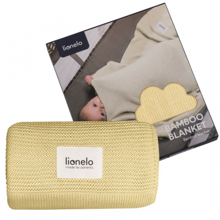 Saltele si accesorii infasat - Paturica multifunctionala, Lionelo, Din bambus, Cu proprietati de termoreglare, Antibacteriana, Antifungica, Antialergice, Lavabila la masina de spalat, 100x75 cm, Galben