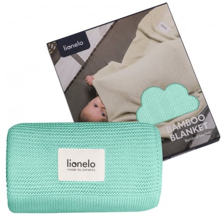 Saltele si accesorii infasat - Paturica multifunctionala, Lionelo, Din bambus, Cu proprietati de termoreglare, Antibacteriana, Antifungica, Antialergice, Lavabila la masina de spalat, 100x75 cm, Verde