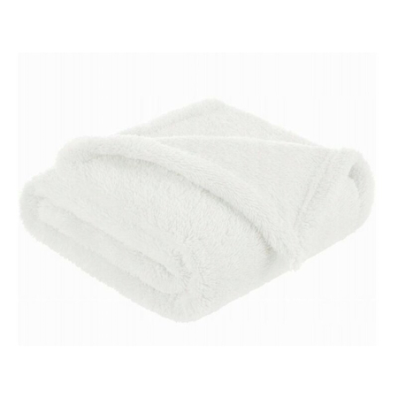 Lenjerii, baldachine, aparatoare - Paturica pufoasa, MimiNu, Pentru copii, Din fleece, 75 x 100 cm, Alb