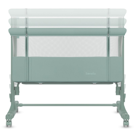 Patut co-sleeper, Lionelo, Aurora, 3 in 1, Cu leganare si setare unghiulara, Saltea cu densitate T25 si geanta transport, Reglabil in 5 pozitii pe inaltime, Pana la 9 kg, 0 luni+, 85x60x66 cm, EN 1130 [16]