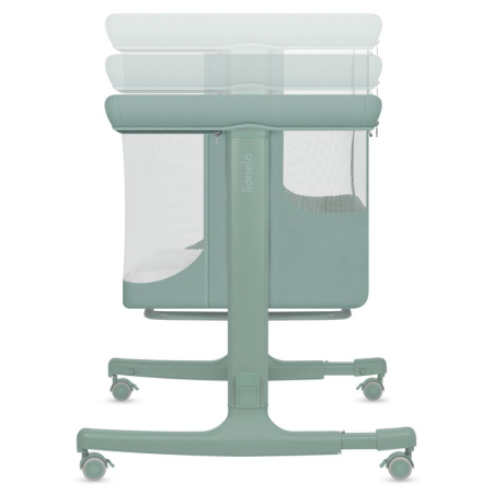 Patut co-sleeper, Lionelo, Aurora, 3 in 1, Cu leganare si setare unghiulara, Saltea cu densitate T25 si geanta transport, Reglabil in 5 pozitii pe inaltime, Pana la 9 kg, 0 luni+, 85x60x66 cm, EN 1130 [14]