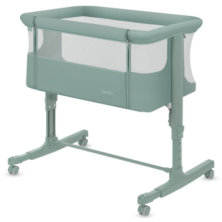 Patut co-sleeper, Lionelo, Aurora, 3 in 1, Cu leganare si setare unghiulara, Saltea cu densitate T25 si geanta transport, Reglabil in 5 pozitii pe inaltime, Pana la 9 kg, 0 luni+, 85x60x66 cm, EN 1130 [18]