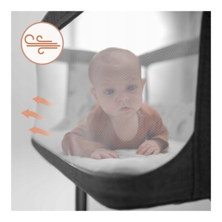 Patut co-sleeper, Lionelo, Aurora, 3 in 1, Cu leganare si setare unghiulara, Saltea cu densitate T25 si geanta transport, Reglabil in 5 pozitii pe inaltime, Pana la 9 kg, 0 luni+, 85x60x66 cm, EN 1130 [29]