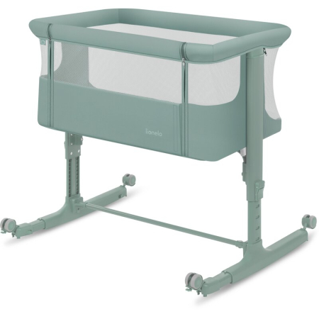 Patut co-sleeper, Lionelo, Aurora, 3 in 1, Cu leganare si setare unghiulara, Saltea cu densitate T25 si geanta transport, Reglabil in 5 pozitii pe inaltime, Pana la 9 kg, 0 luni+, 85x60x66 cm, EN 1130 [10]