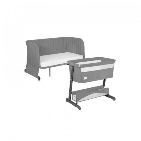 Patuturi pliabile - Patut co-sleeper, Lionelo, Thomi Plus, 5 in 1, Multifunctional, Sustine pana la 9 kg ca patut, 15 kg tarc de joaca, 100 kg canapea, Inaltime reglabila in 7 pozitii, De la nastere pana la 4 ani, Cu 2 s