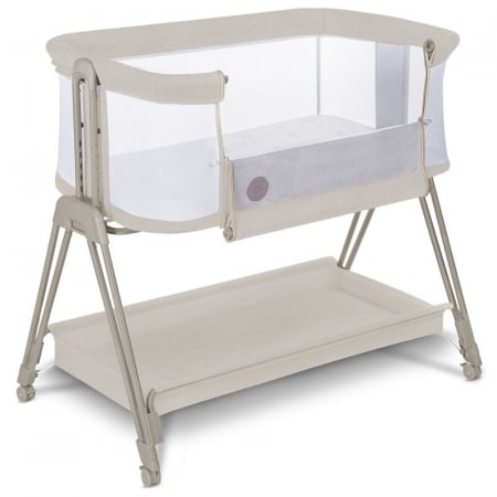Patuturi pliabile - Patut co-sleeper Luna, 2 in 1, Cu laterala culisanta, Cu setare unghiulara, Bej