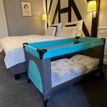 Patut pliant cu un nivel 120x60cm , Cu intrare laterala cu fermoar, 2 roti, Vulpita Turquoise [10]