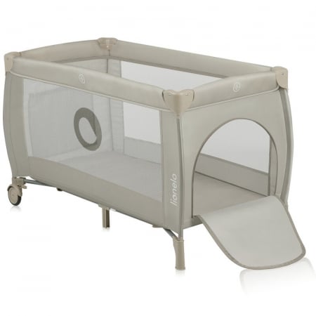 Patuturi pliabile - Patut pliant, Lionelo, Stefi Plus, Cu doua nivele, Cu intrare laterala cu fermoar, 2 roti, 120 x 60 cm, Conform cu standardul european de securitate EN 716, Bej