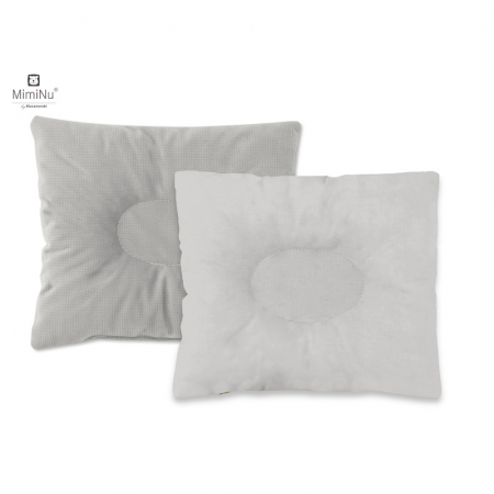 Perne - Perna bebelusi profilata, doua fete, functie anti-soc, Pufoasa, Din catifea si bumbac, 23x26 cm, Velvet Royal Grey