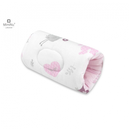 Perne gravide si alaptare - Perna pentru alaptat tip manson, Din bumbac certificat Oeko Tex Standard 100, 25 cm, Baby Shower Pink
