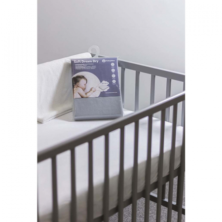Petite&Mars - Cearceaf cu eleastic, Soft Dream, Din Jersey, Lavabil la masina pana la 40 de garde, 120x60 cm, Gri [6]