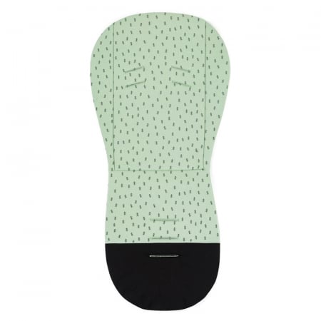 Petite&Mars - Salteluta pentru carucior din spuma cu memorie, 86 x 42 cm, Reversibila, Universala, Din bumbac, Design copacei, Verde [1]