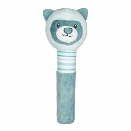Jucarii Zornaitoare si Muzicale - Petite&Mars - Zornaitoare de plus Ursuletul Mike, 18 × 7 × 6 cm, Conform cu standardul european de securitate CE EN 71, Albastru