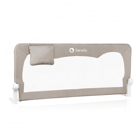 Protectie laterala pat, Lionelo, Hanna, Cu buzunar accesorii, 150x66 cm, Conform cu standardul european de securitate BS7072, Bej [1]