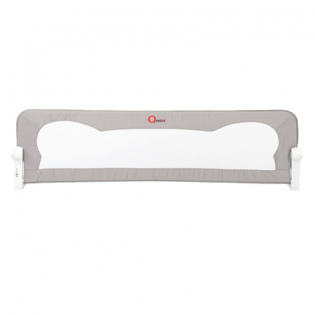 Bariere protectie pat - Qmini - Bariera de pat Rhea, 150 x 42 cm, Inaltimea 42 cm, Instalare usoara, Cu inclinare la 180 grade, Grey