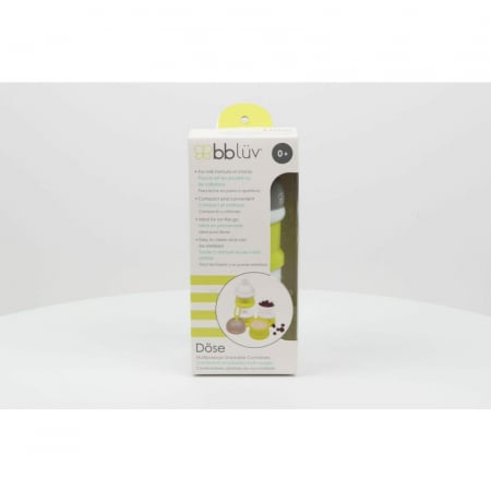 Recipient pentru lapte praf sau gustari, Dose, Cu trei compartimente, BPA Free, Bbluv, Lime [13]