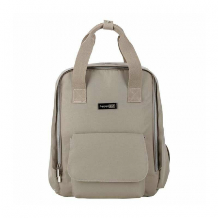 Genti si Rucsace - Rucsac pentru mamici, FreeON, Style, Impermeabil, Cu multiple buzunare, Bine compartimentat, Cu prindere universala de carucior, 28x28x12 cm, Grey/Beige