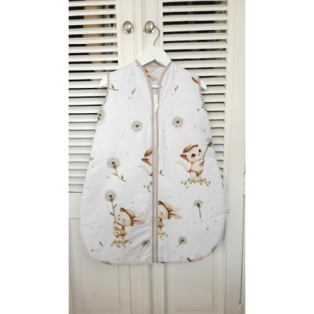 Sac de dormit, MimiNu, Pentru bebelusi, De iarna, Din bumbac certificat Oeko Tex Standard 100, Cu fermoar, 70 cm, 2.5 Tog, Cats [1]