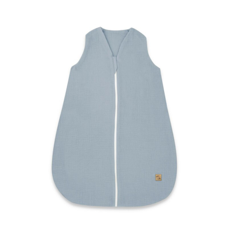 Saci de dormit copii - Sac de dormit, Qmini, Cu fermoar, Pentru bebelusi, De iarna, Din muselina dubla, 70 cm, Material certificat Oeko Tex Standard 100, Jeans