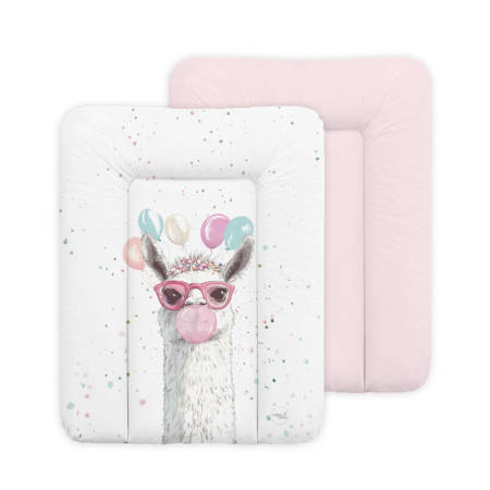 Camera copilului - Saltea de infasat, Ceba Baby, Moale, 50x70 cm, Pentru comode si masute de infasat, Fara BPA, Impermeabila, 0 luni+, Basic Crazy Lama
