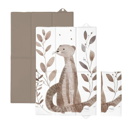 Saltele si accesorii infasat - Saltea de infasat, Ceba Baby, Pliabila, 60x40 cm, Suprafata impermeabila, Multifunctionala, Pentru acasa si in deplasari, Basic Clever Otter
