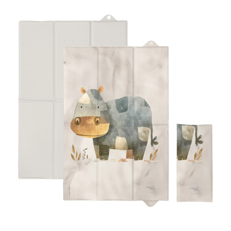 Saltele si accesorii infasat - Saltea de infasat, Ceba Baby, Pliabila, 60x40 cm, Suprafata impermeabila, Multifunctionala, Pentru acasa si in deplasari, Basic Cosy Hippo
