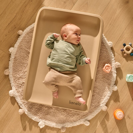 Saltea de infasat, Lionelo, Megs, Moale, Utilizabil si fara husa, Impermeabila, Design ergonomic, 70x49 cm, Fara BPA, Conform cu standardul de securitate EN71-3, 0 luni+, Gri [12]