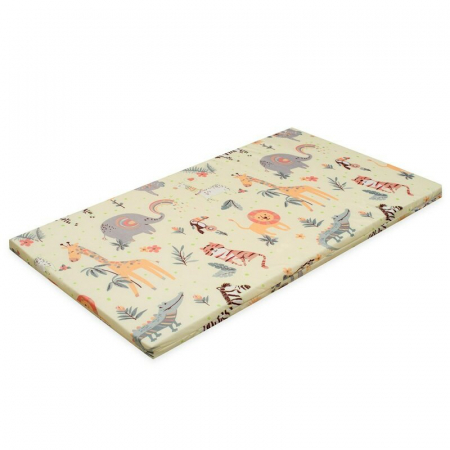 Saltele patuturi copii - Saltea patut bebe, New Baby, Zoo, Din spuma, Cu husa detasabila, 120x60x5 cm, 0 luni+, Multicolor