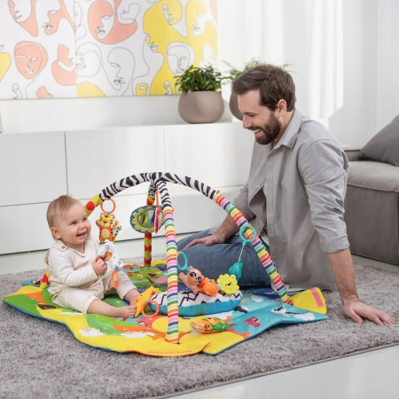 Salteluta interactiva, Lionelo, Anika, Cu jucarii, Oglinda, Perna, Conform cu standardul european de securitate EN71, Multicolor [12]