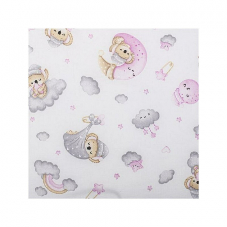 Salteluta pliabila, New Baby, Standard, Pentru patut, Cu geanta de transport inclusa, Cu husa detasabila din bumbac, Din spuma, 120x60x5 cm, 0 luni+, Koala Pink [4]