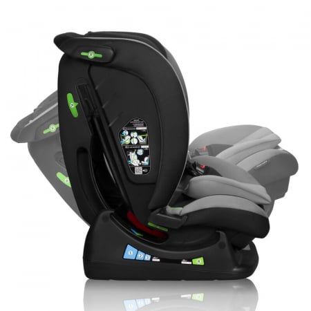 Scaun auto, Lionelo, Aart i-Size, Cu spatar inclinabil in 4 pozitii, Cu tetiera reglabila in 13 pozitii, 0-36 Kg, 40-150 cm, Cu centura siguranta in 3 puncte, Conform cu ECE R129/03, Gri [12]