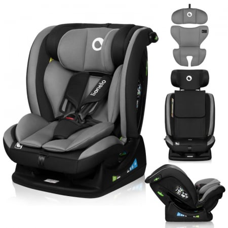 Scaun auto, Lionelo, Aart i-Size, Cu spatar inclinabil in 4 pozitii, Cu tetiera reglabila in 13 pozitii, 0-36 Kg, 40-150 cm, Cu centura siguranta in 3 puncte, Conform cu ECE R129/03, Gri [1]